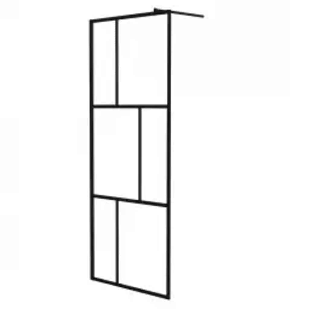 Pregrada za tuširanje od kaljenog stakla crna 80 x 195 cm