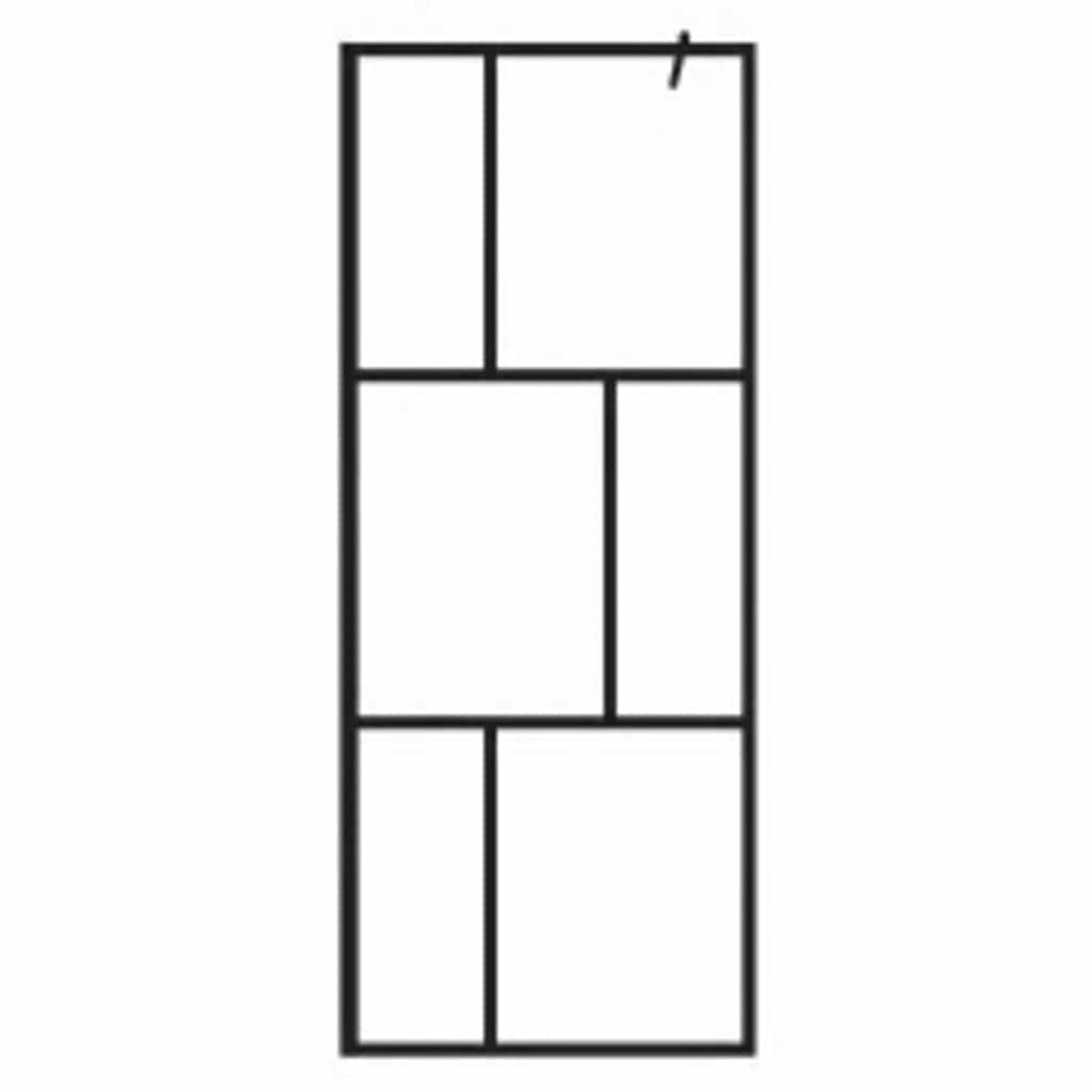 Pregrada za tuširanje od kaljenog stakla crna 80 x 195 cm