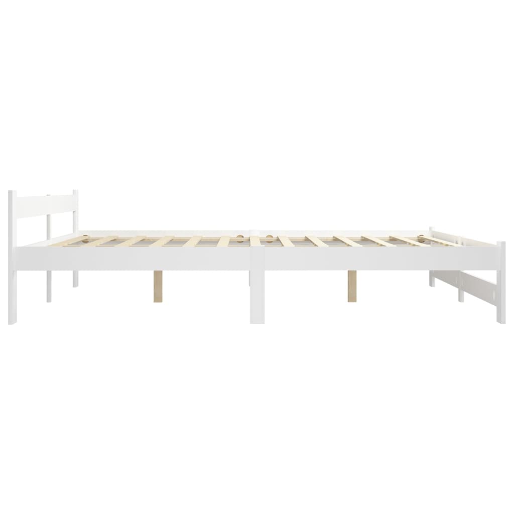 Okvir za krevet od masivne borovine bijeli 140 x 200 cm