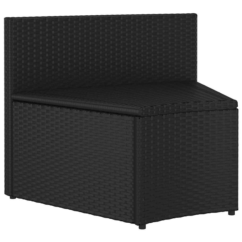 7-dijelni set vrtnih sofa od poliratana s jastucima crni