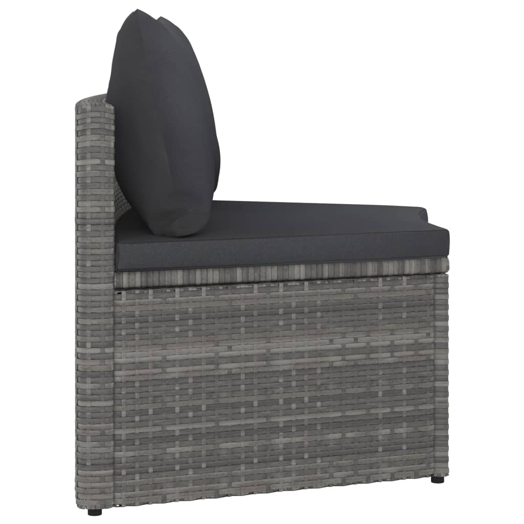 7-dijelni set vrtnih sofa od poliratana s jastucima sivi
