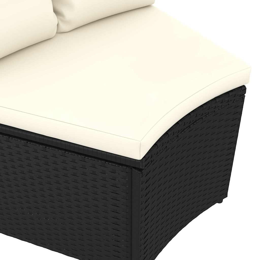 9-dijelni set vrtnih sofa od poliratana s jastucima crni