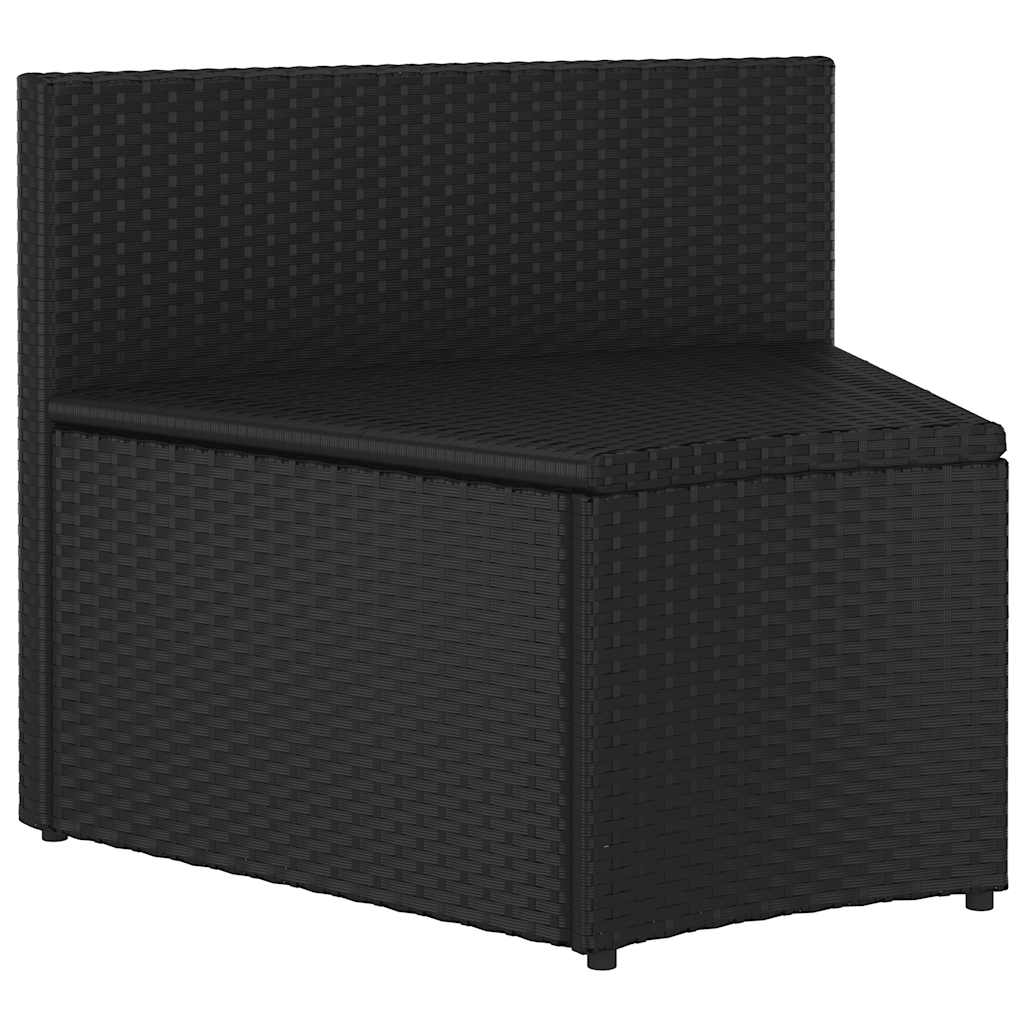 5-dijelni set vrtnih sofa od poliratana s jastucima crni