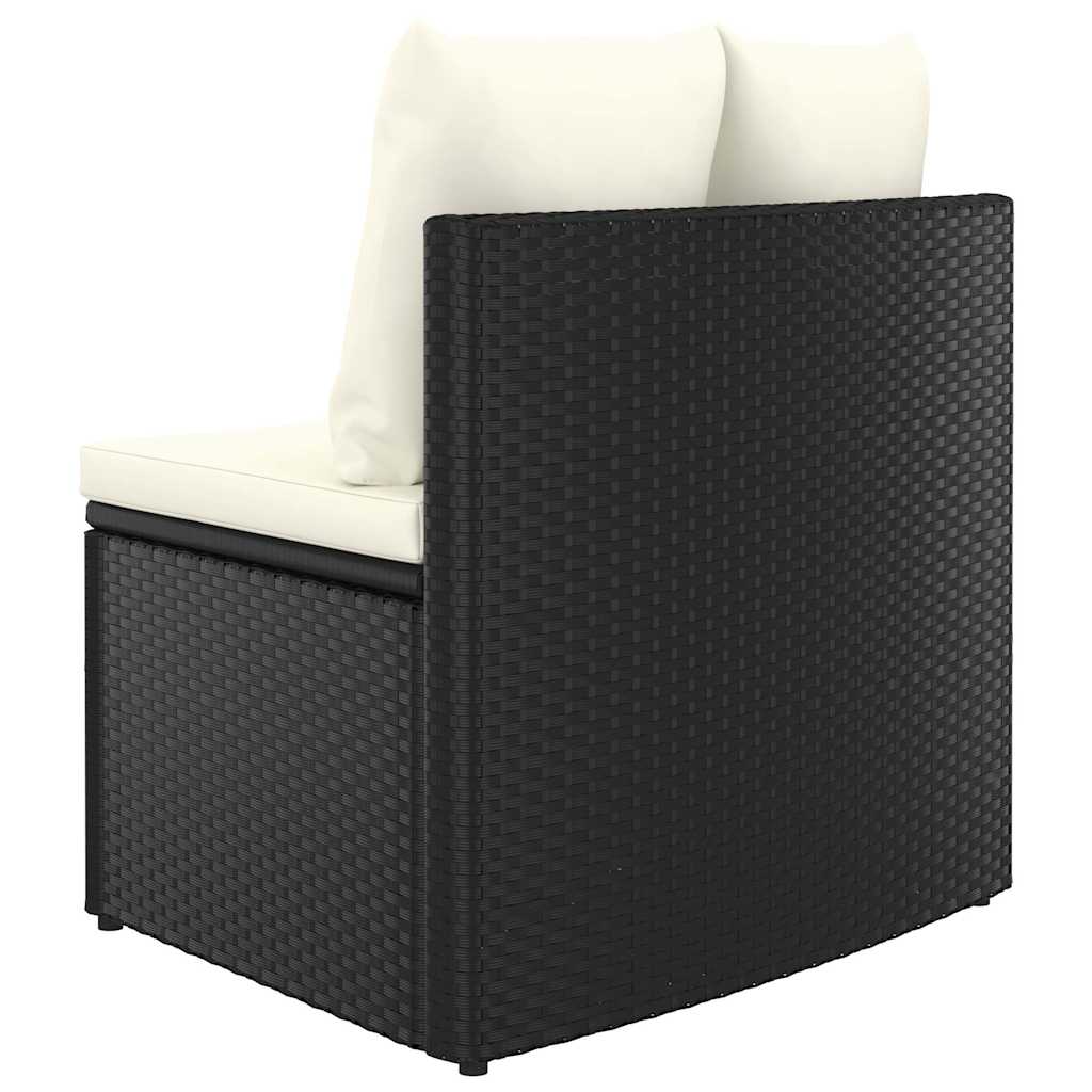 5-dijelni set vrtnih sofa od poliratana s jastucima crni