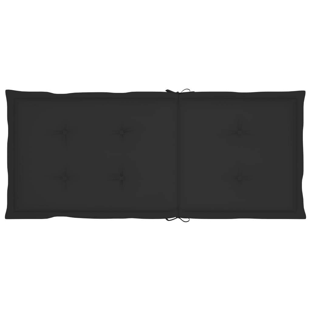 Vrtne stolice s crnim jastucima 6 kom od masivne tikovine
