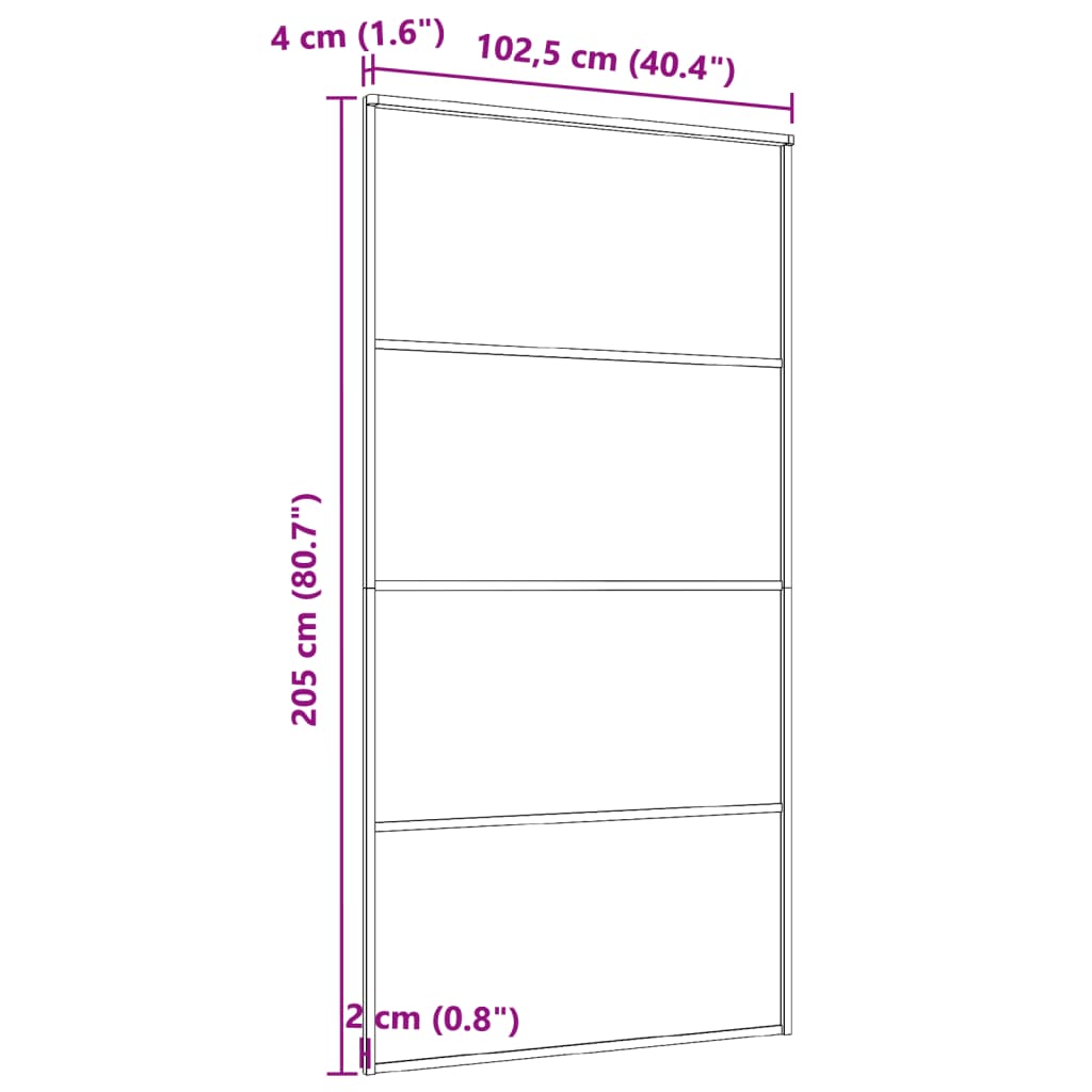 Klizna vrata od aluminija i stakla ESG 102,5 x 205 cm crna