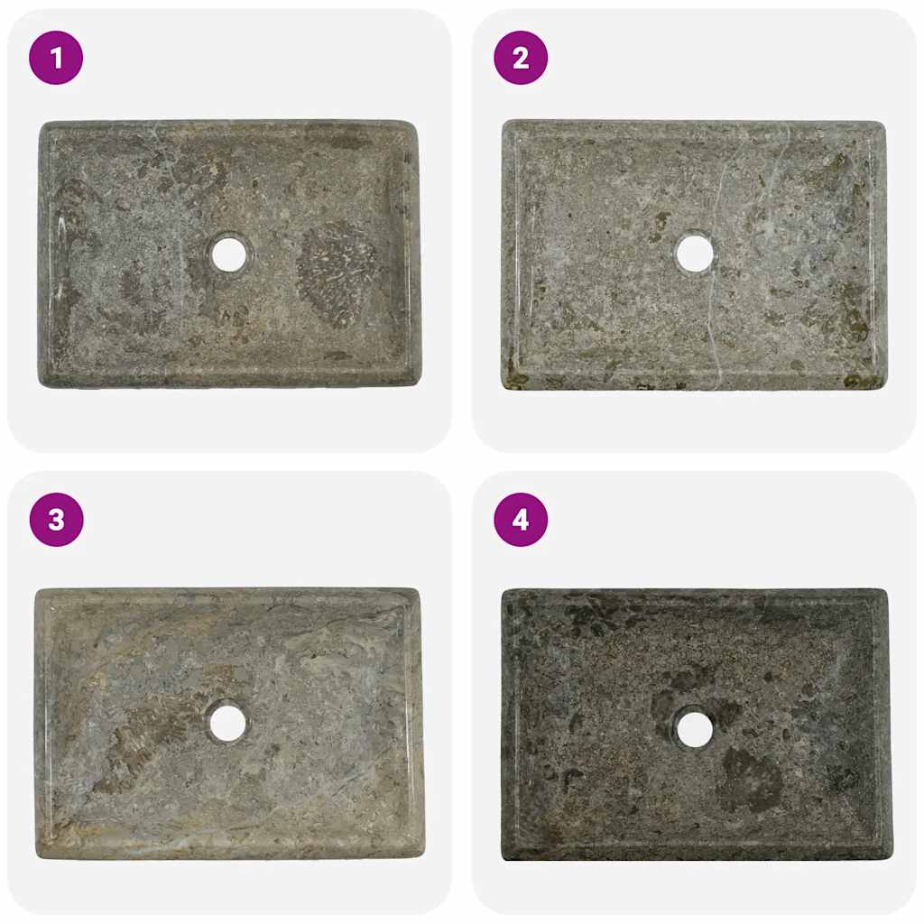 Umivaonik sivi 50 x 35 x 10 cm mramorni