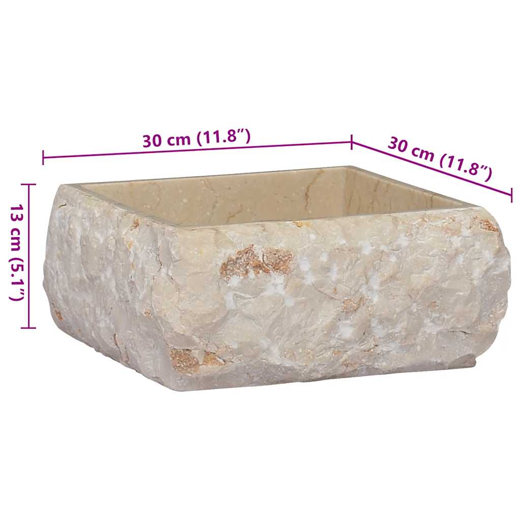 Umivaonik krem 30 x 30 x 13 cm mramorni