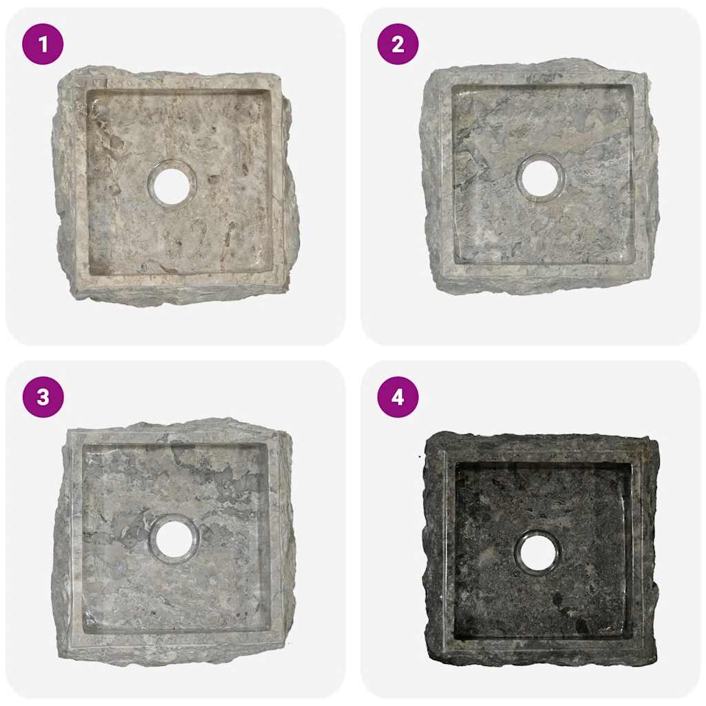 Umivaonik sivi 30 x 30 x 13 cm mramorni