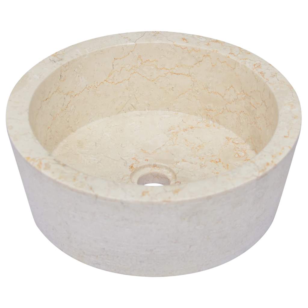 Umivaonik krem Ø 40 x 15 cm mramorni