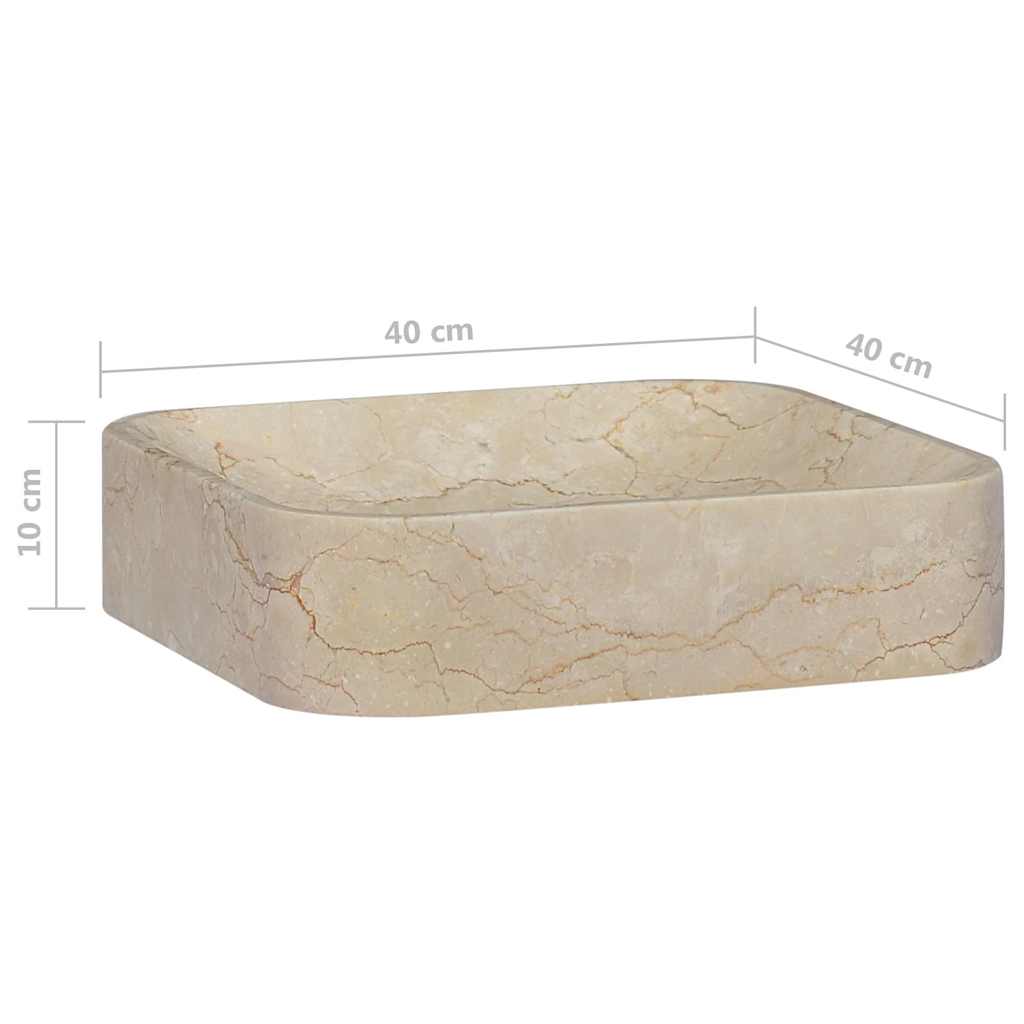 Umivaonik krem 40 x 40 x 10 cm mramorni