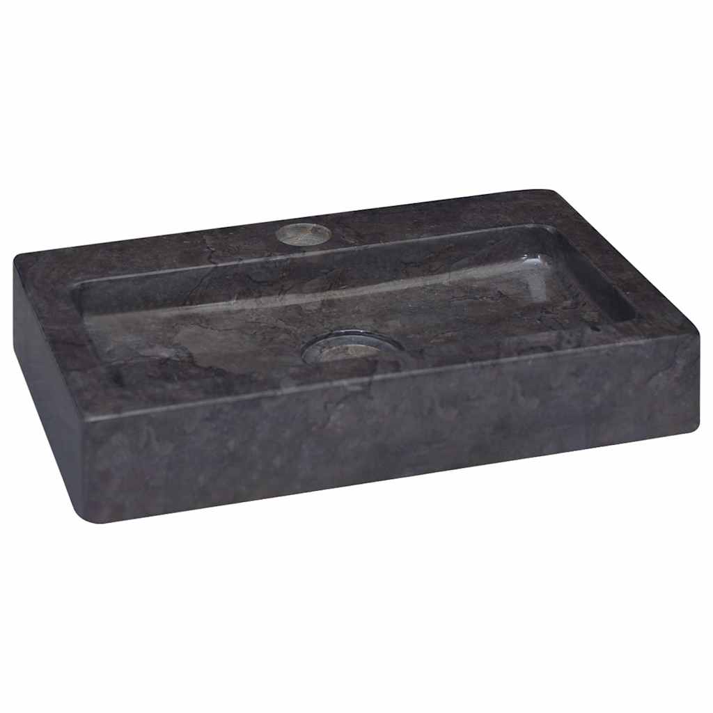 Zidni umivaonik crni 38 x 24 x 6,5 cm mramorni