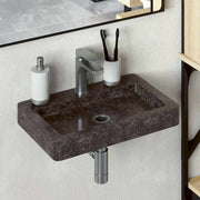 Zidni umivaonik crni 38 x 24 x 6,5 cm mramorni