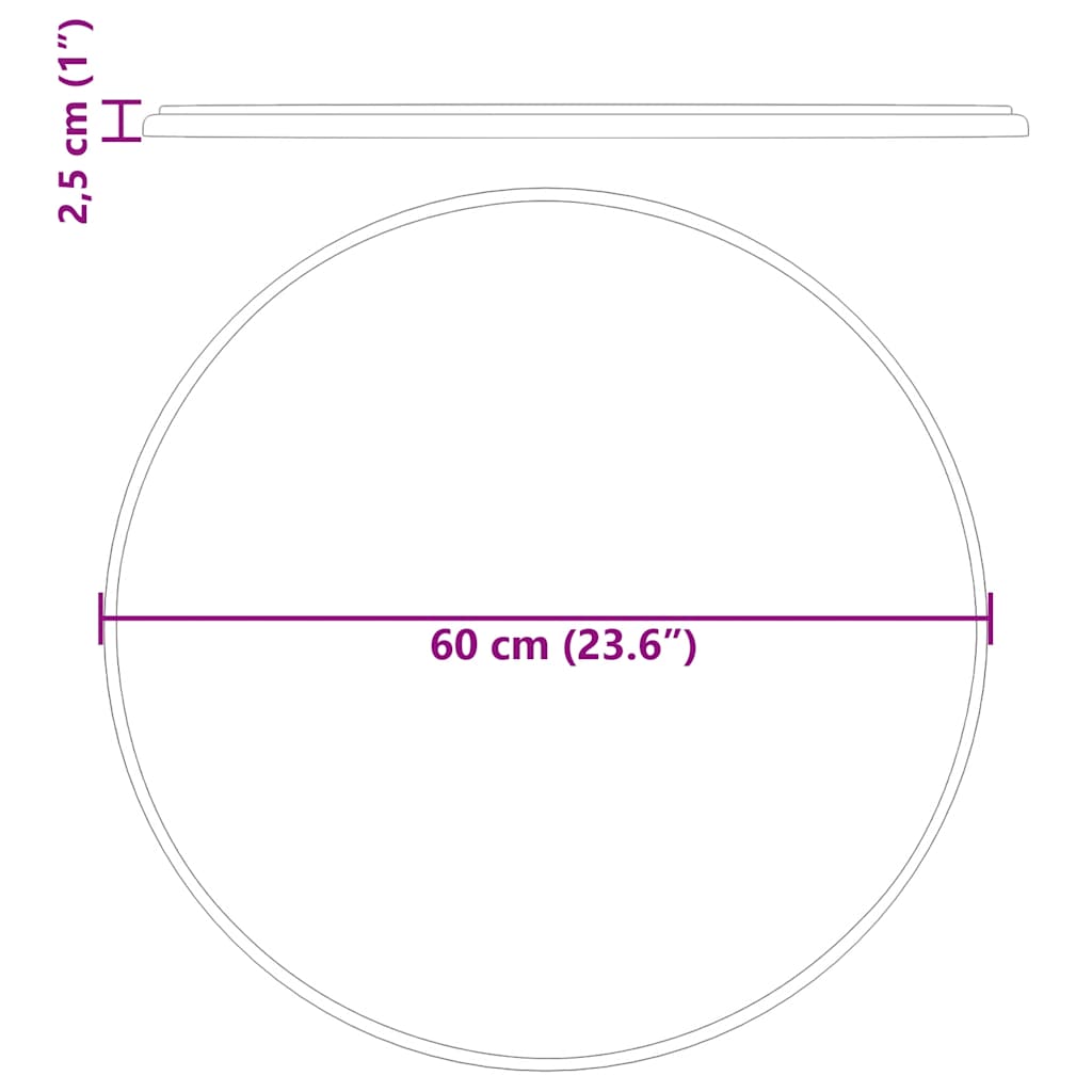 Stolna ploča siva Ø 60 x 2,5 cm mramorna