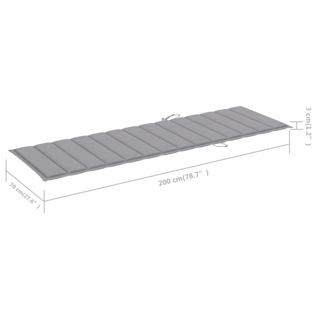 Ležaljka za sunčanje sa sivim jastukom od impregnirane borovine