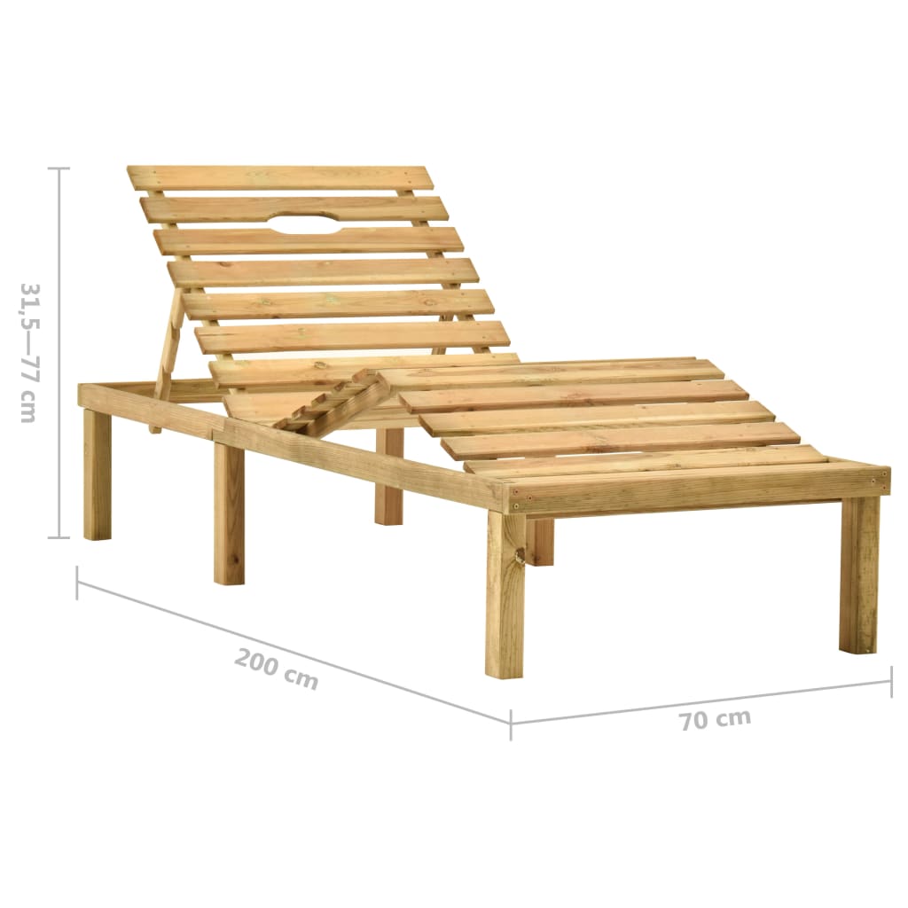 Vrtna ležaljka sa stolićem i jastukom od impregnirane borovine