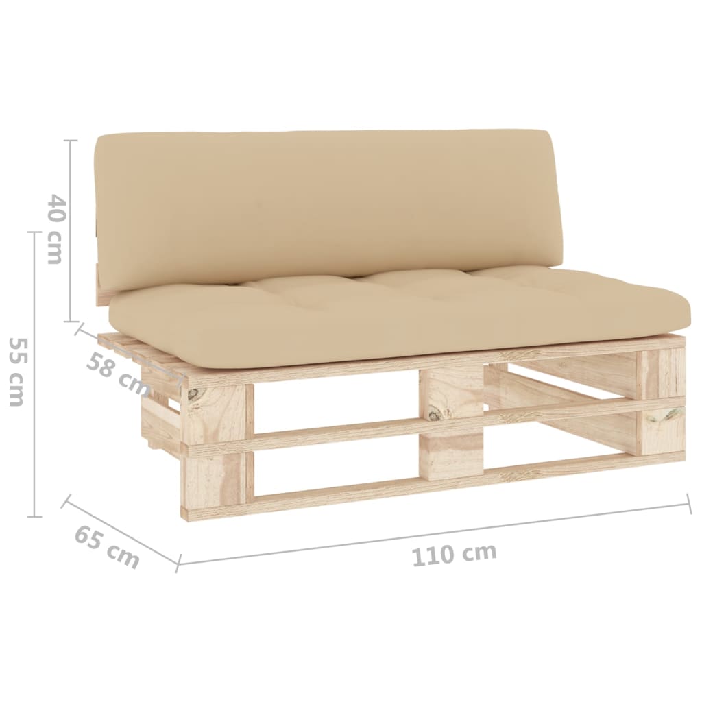 Srednja vrtna sofa od paleta od impregnirane borovine