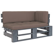 Kutna vrtna sofa od paleta od sivo impregnirane borovine