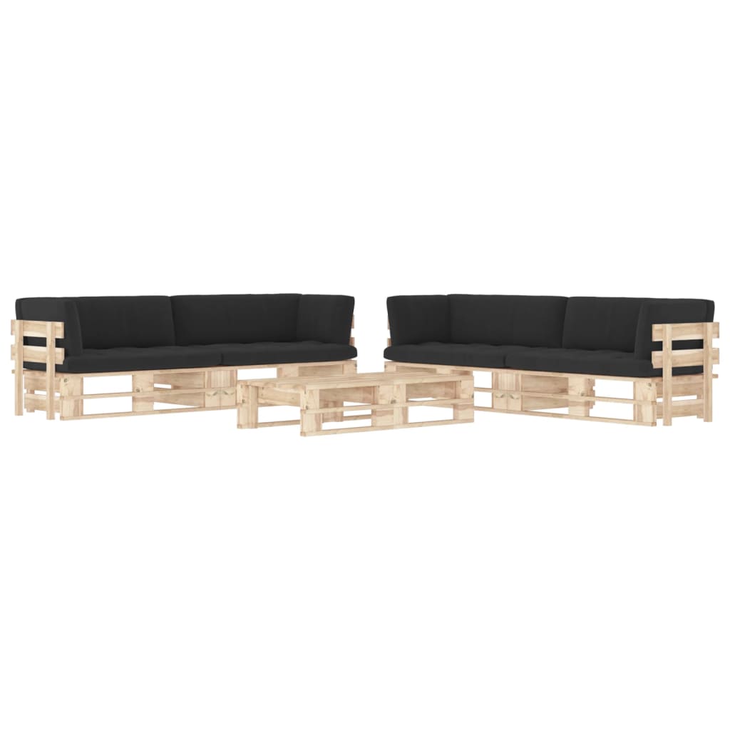 6-dijelna garnitura od paleta s jastucima impregnirana borovina