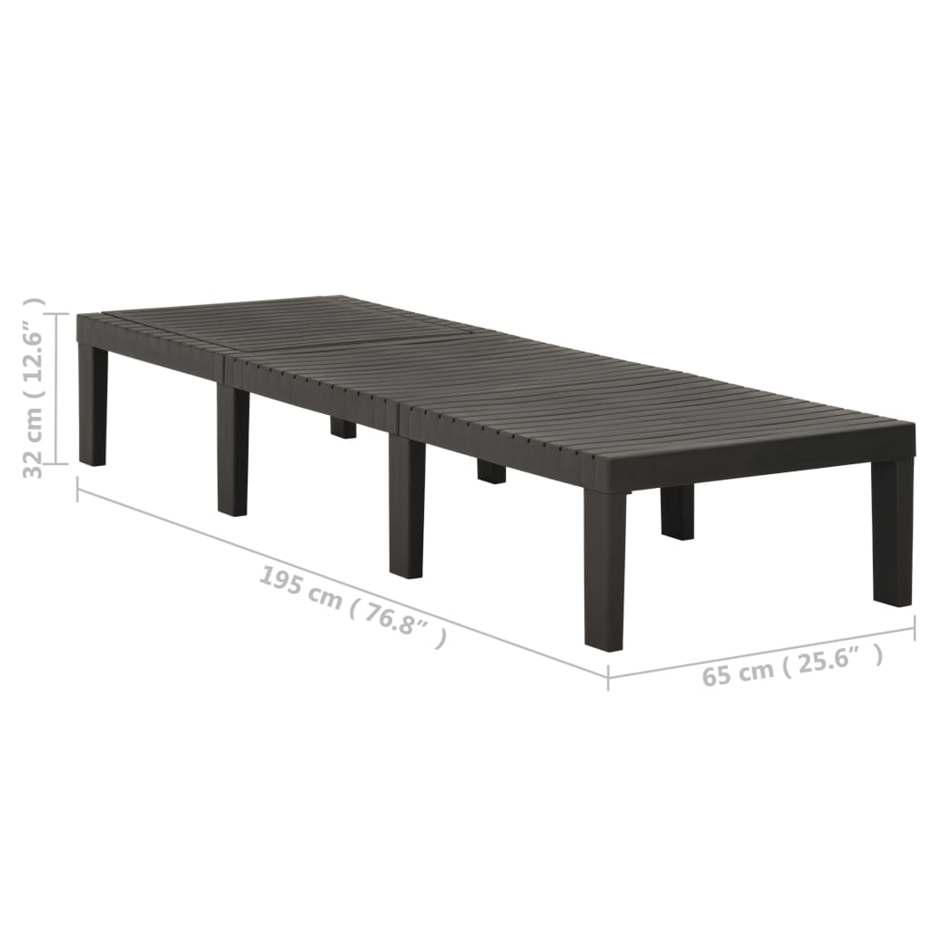 Ležaljka za sunčanje plastična antracit