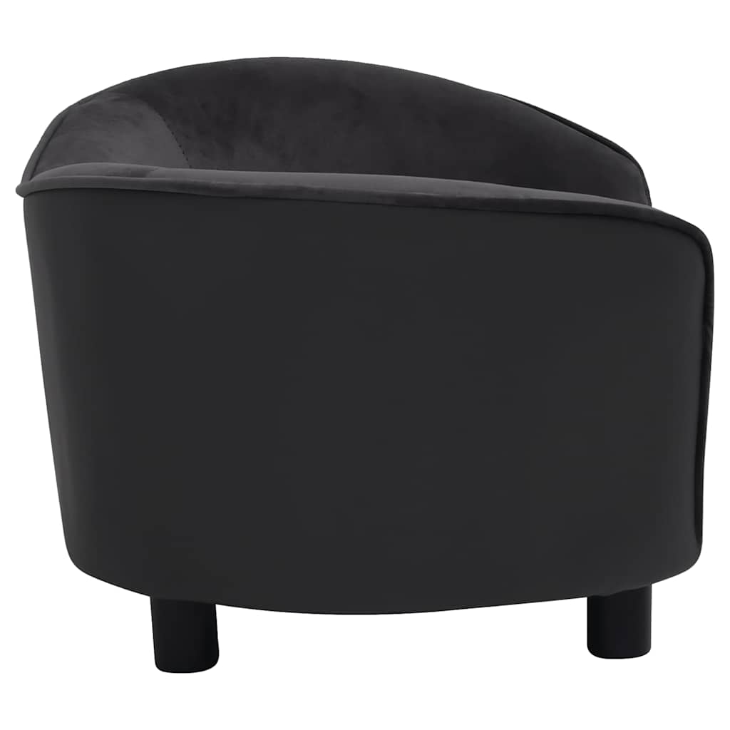 Sofa za pse crna 69 x 49 x 40 cm od pliša i umjetne kože