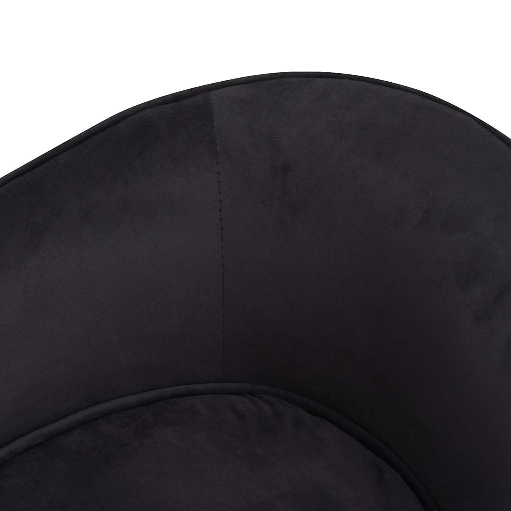 Sofa za pse crna 69 x 49 x 40 cm od pliša i umjetne kože