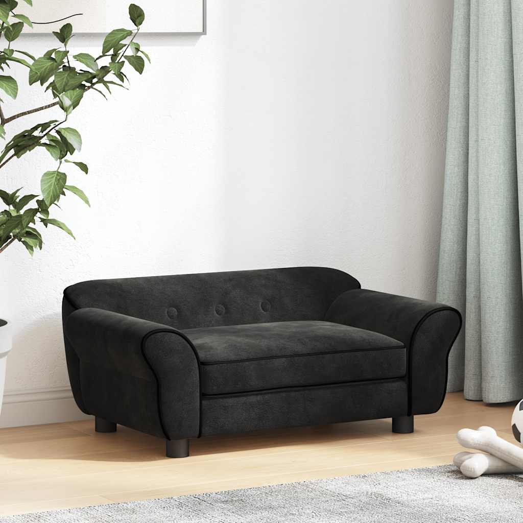 Sofa za pse crna 72 x 45 x 30 cm plišana