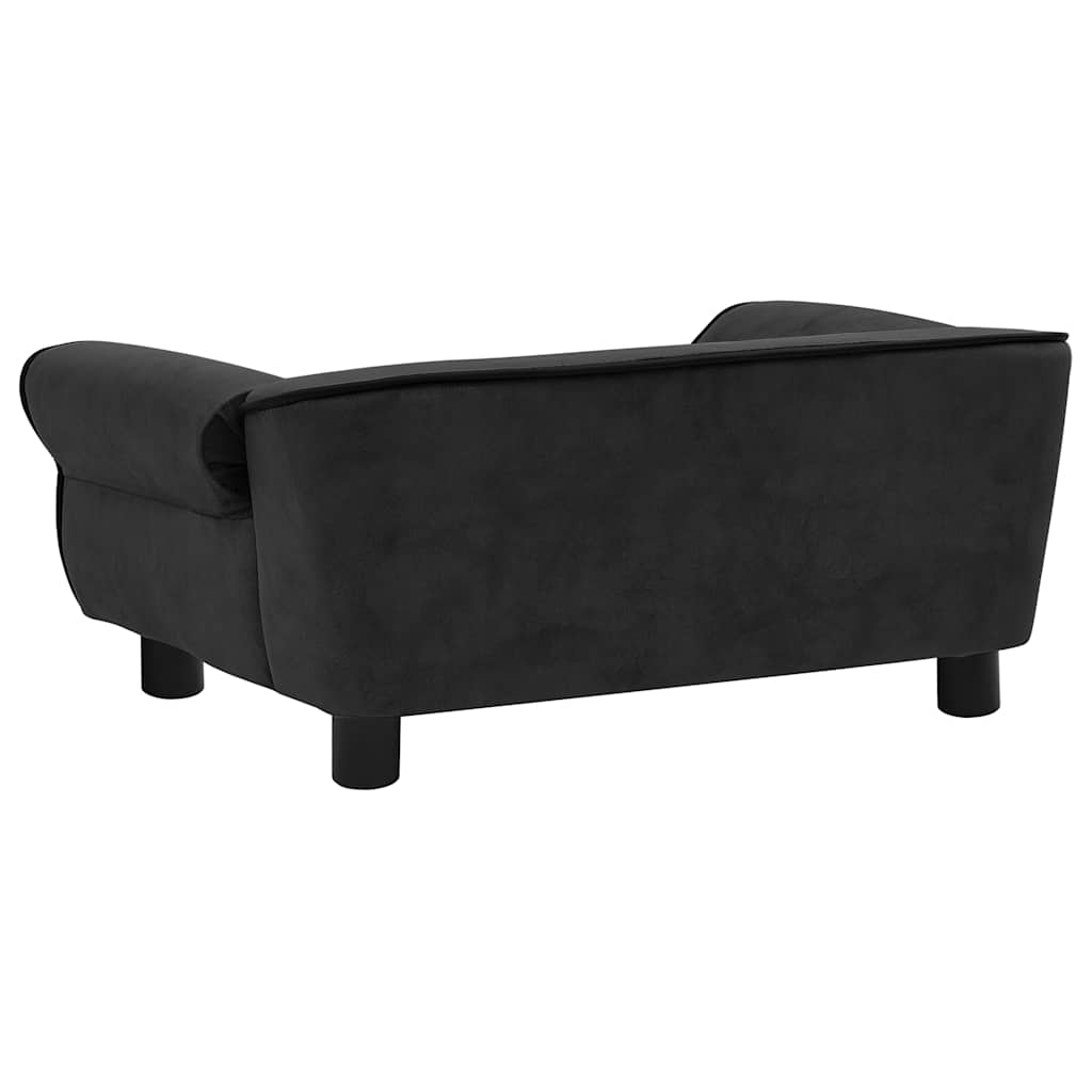 Sofa za pse crna 72 x 45 x 30 cm plišana