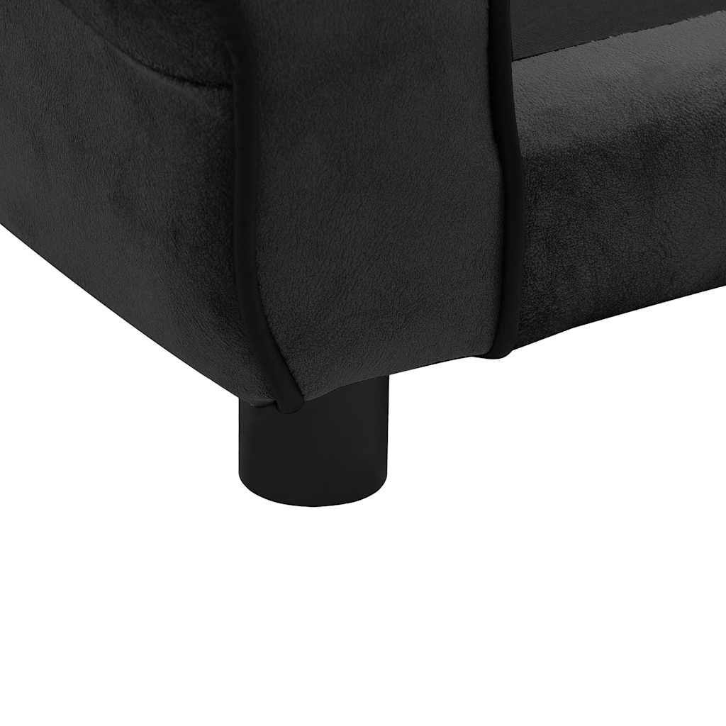 Sofa za pse crna 72 x 45 x 30 cm plišana