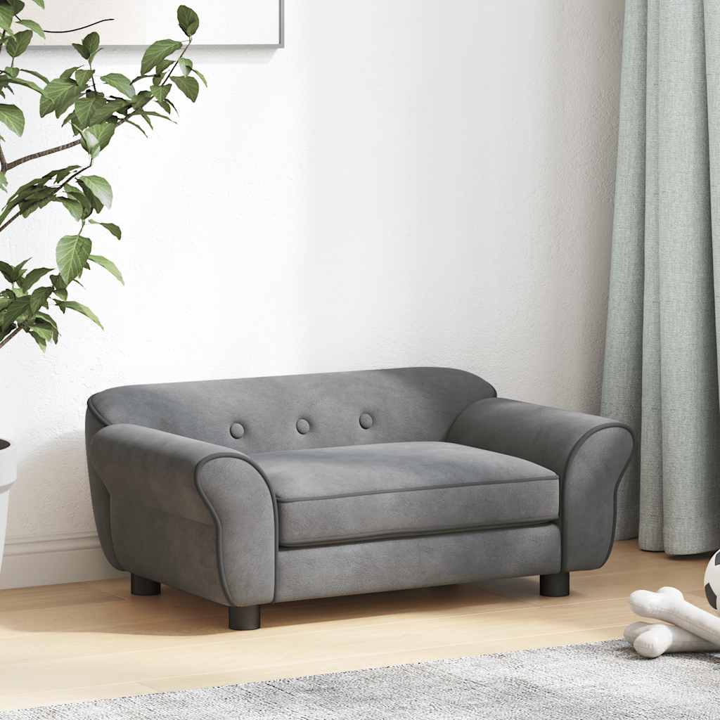 Sofa za pse tamnosiva 72 x 45 x 30 cm plišana