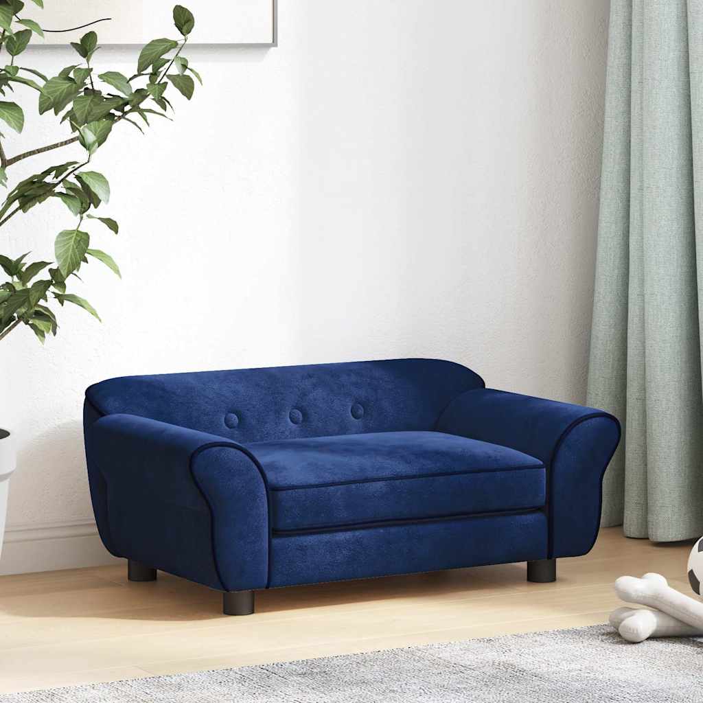 Sofa za pse plava 72 x 45 x 30 cm plišana
