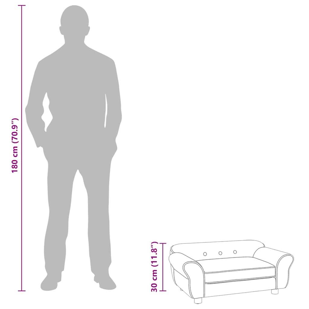 Sofa za pse plava 72 x 45 x 30 cm plišana