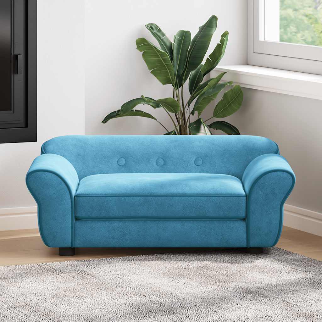 Sofa za pse tirkizna 72 x 45 x 30 cm plišana