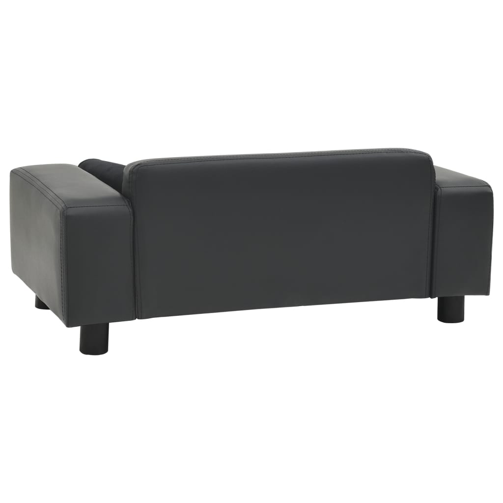 Sofa za pse tamnosiva 81 x 43 x 31 cm od pliša i umjetne kože