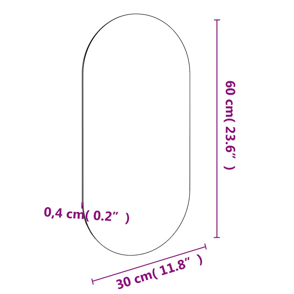 Ogledalo 60 x 30 cm stakleno