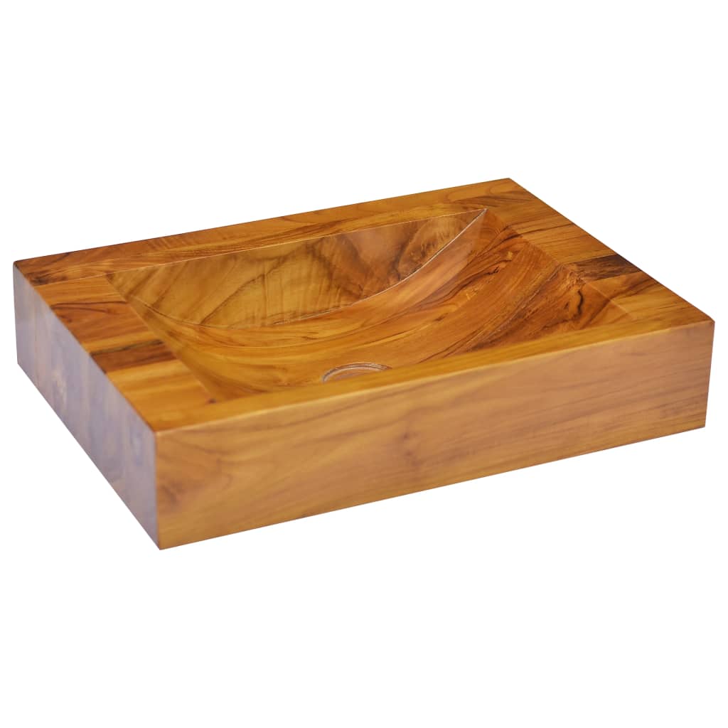 Umivaonik od masivne tikovine 50 x 35 x 10 cm