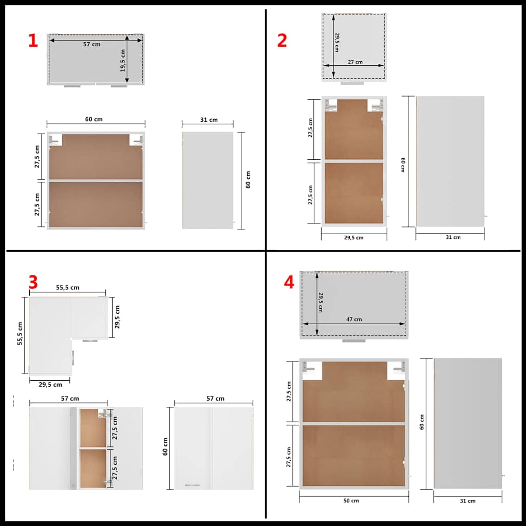 14-dijelni set kuhinjskih ormarića "Lyon" bijeli inženjerski drvo