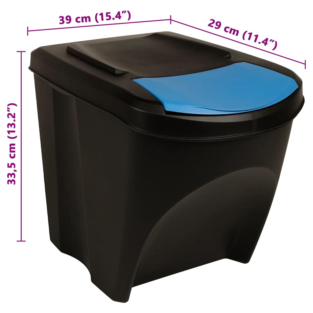 Složive kante za otpad 3 kom antracit 75 L