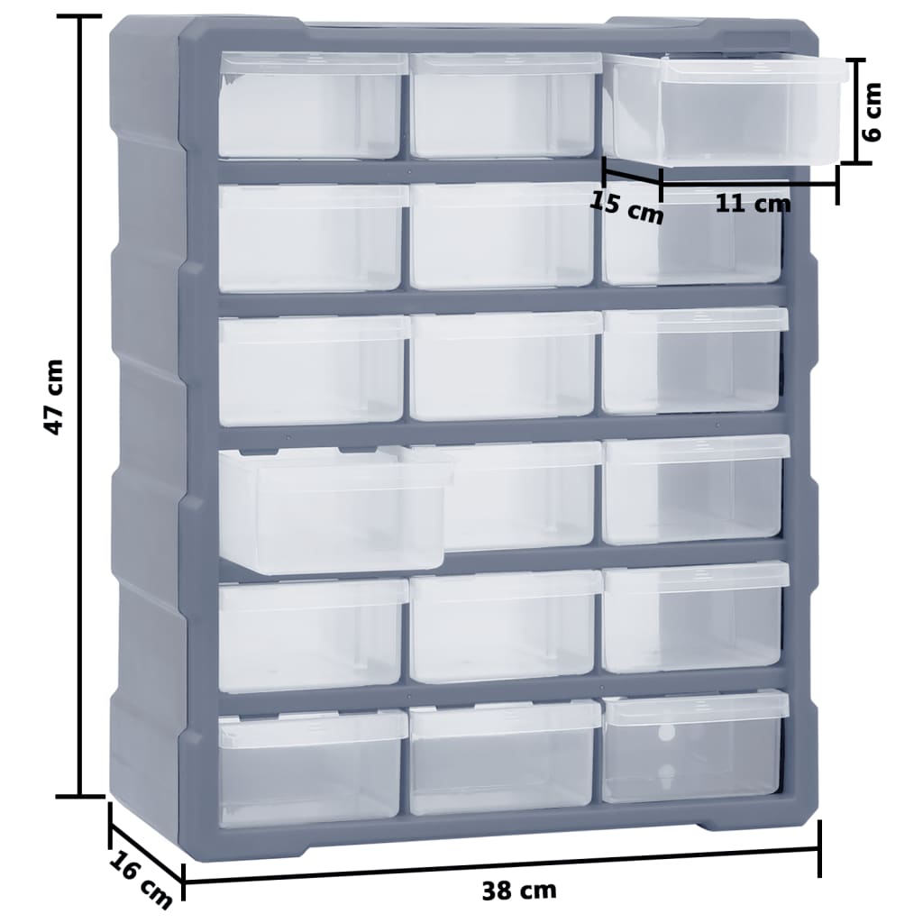 Organizator s 18 srednjih ladica 38 x 16 x 47 cm