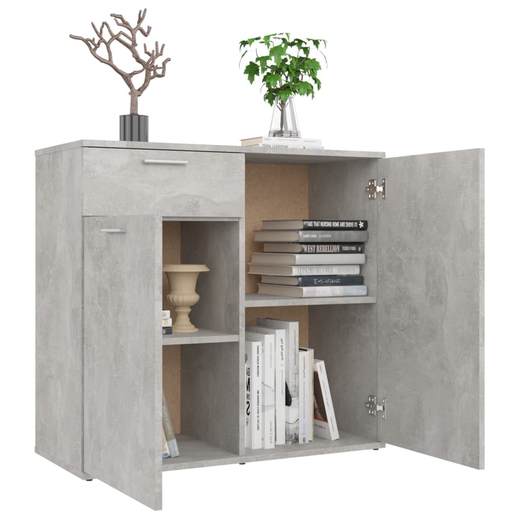 Komoda siva boja betona 80 x 36 x 75 cm od konstruiranog drva