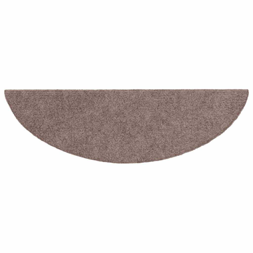 Prostirke za stepenice, samoljepljive, 5 kom, 56x17x3 cm, svijetlosmeđe, poluokrugle