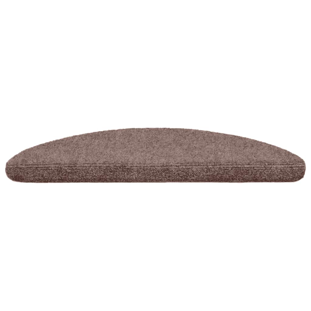 Prostirke za stepenice, samoljepljive, 10 kom, 56x17x3 cm, svijetlosmeđe, poluokrugle