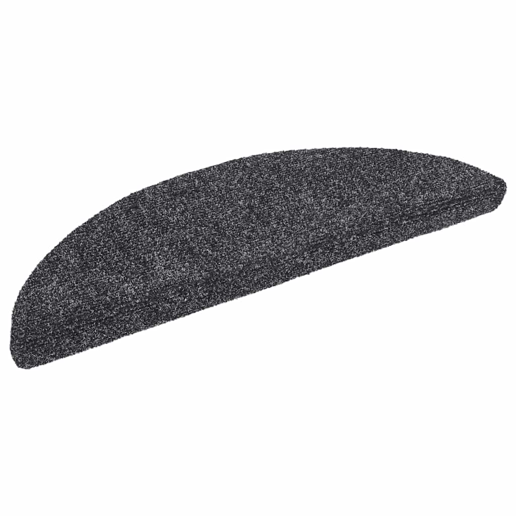 Prostirke za stepenice, samoljepljive, 10 kom, 56x17x3 cm, tamno sive, poluokrugle