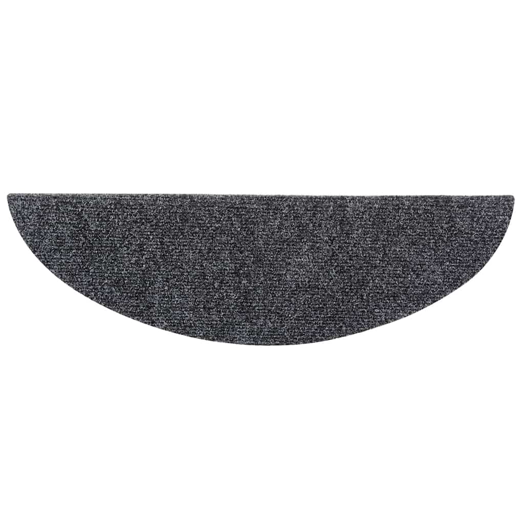 Prostirke za stepenice, samoljepljive, 10 kom, 56x17x3 cm, tamno sive, poluokrugle