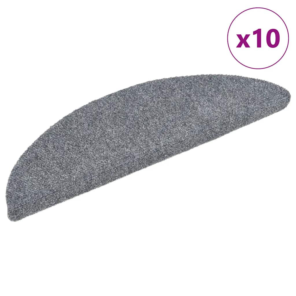Samoljepljivi otirači za stepenice 10 kom svjetlosivi 56x17x3cm