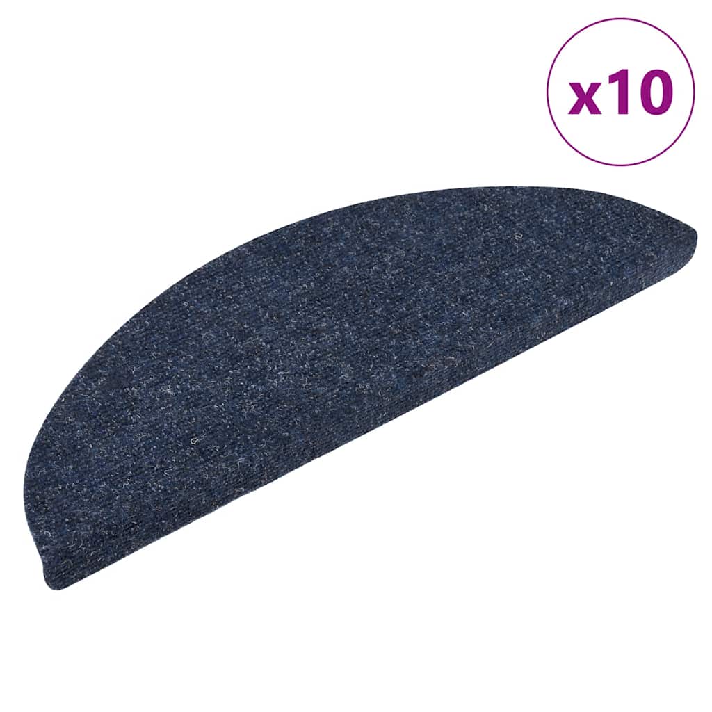 Prostirke za stepenice samoljepljive 10 kom 56x17x3 cm plave poluokrugle