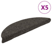 Prostirke za stepenice, samoljepljive, 5 kom, 56x17x3 cm, antracit, poluokrugle