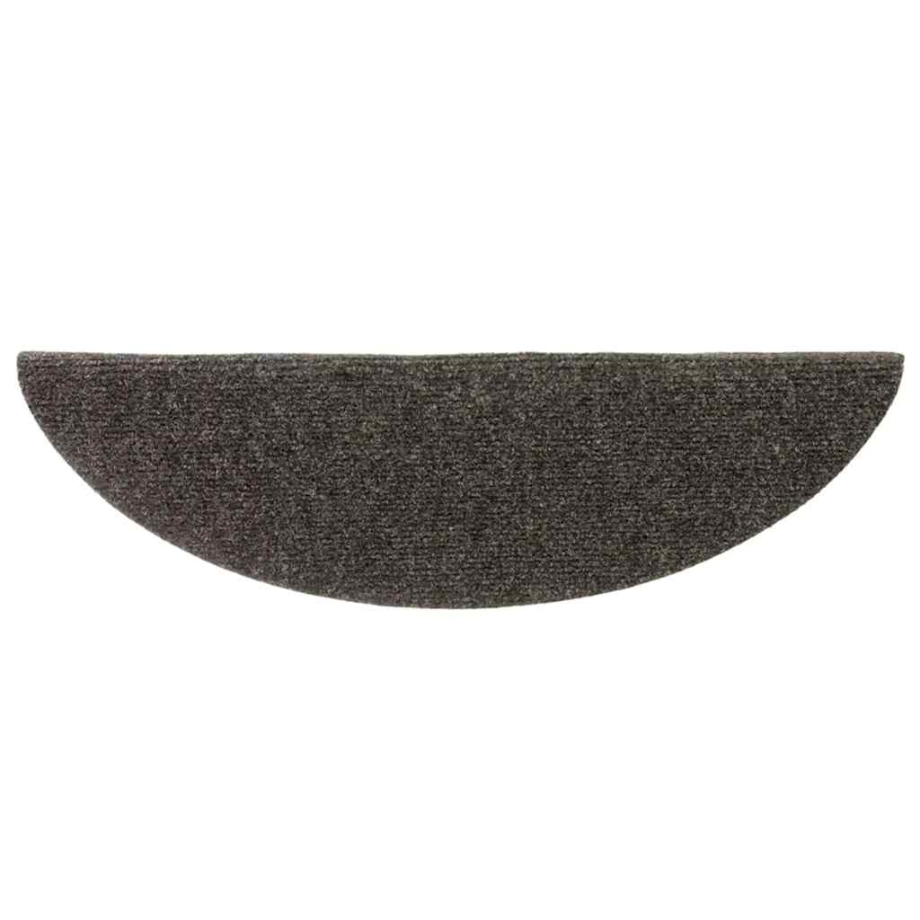 Prostirke za stepenice, samoljepljive, 10 kom, 56x17x3 cm, antracit, poluokrugle