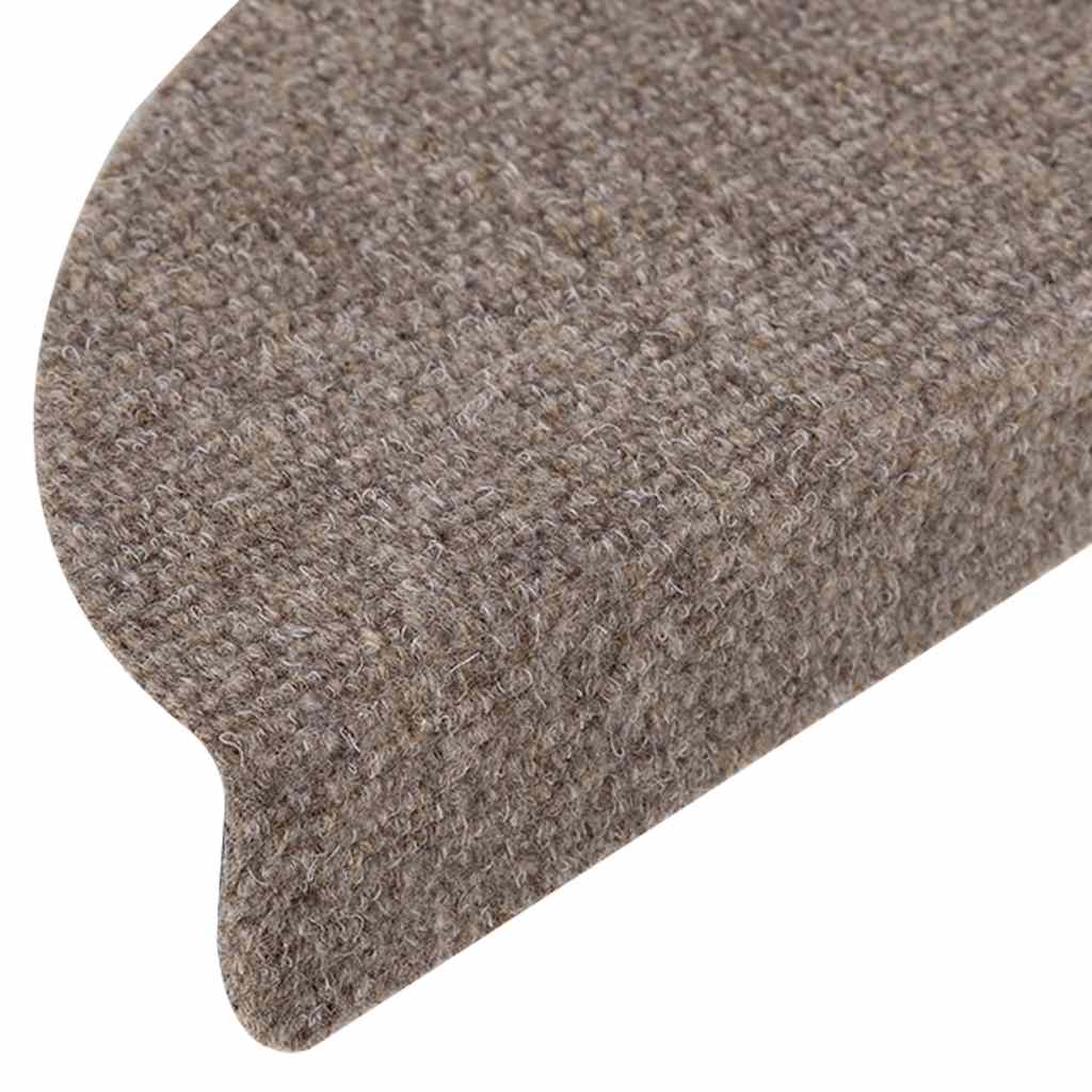 Prostirke za stepenice, samoljepljive, 5 kom, 56x17x3 cm, bež, poluokrugle