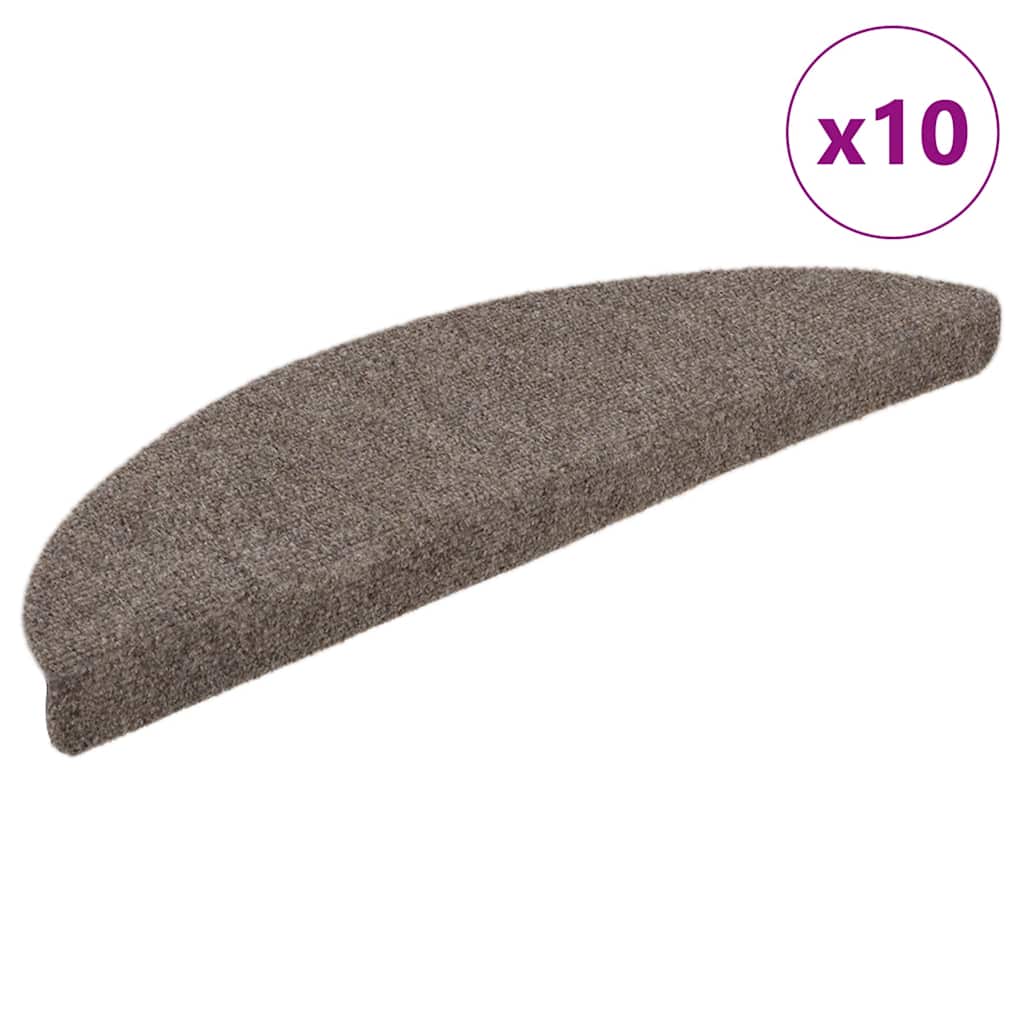 Prostirke za stepenice, samoljepljive, 10 kom, 56x17x3 cm, bež, poluokrugle